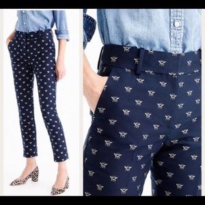 JCrew Teddy Pants in Bees Pattern